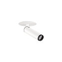 ceiling recessed luminaire GRIP!S cylindrical, suitable for VDU workstation IP20, black, white, lacquered dimmable