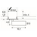 ceiling recessed luminaire GRIP!S cylindrical, suitable for VDU workstation IP20, black, white, lacquered dimmable