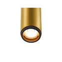 SLV ceiling recessed luminaire GRIP!S cylindrical, suitable for VDU workstation IP20, gold, black, lacquered dimmable