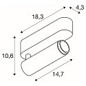 SLV ceiling luminaire GRIP!M SINGLE IP20, bronze, black, lacquered dimmable