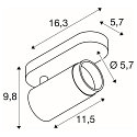 SLV ceiling luminaire GRIP! L SPOT CL SINGLE cylindrical GU10 IP20, gold, black, lacquered dimmable