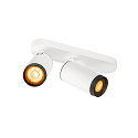 ceiling luminaire GRIP! L SPOT CL DOUBLE cylindrical GU10 IP20, black, white, lacquered dimmable