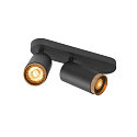 Luminaire de plafond GRIP! L SPOT CL DOUBLE cylindrique GU10 IP20, or, noir, laqu� gradable