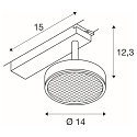 SLV 1-phase spot GRIP! FLAT CCT Switch, cardanic swivelling IP20, black, white dimmable