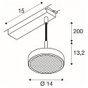 SLV 1-phase pendant luminaire GRIP! FLAT down, without shade, CCT Switch IP20, black, white dimmable