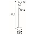 SLV Lampadaire SUN FL rond G9 IP20, noir gradable