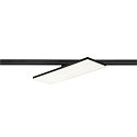SLV Projecteur triphas� SIGHT PANEL angulaire, adapt� aux postes de travail avec �cran IP20, noir, laqu� 