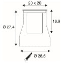 SLV Projecteur encastr� DASAR� L DALI pivotant, carr�, asym�trique, dimmable IP65/IP67, acier inoxydable gradable