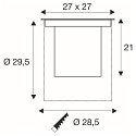 SLV Projecteur encastré DASAR® XL DALI pivotant, carré, asymétrique, dimmable IP65/IP67, acier inoxydable gradable