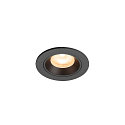 Plafonnier encastr� NUMINOS� XS rond, adapt� aux postes de travail avec �cran IP20, noir, laqu� gradable
