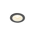 Plafonnier encastr� NUMINOS� XS rond, adapt� aux postes de travail avec �cran IP20, noir, blanche, laqu� gradable