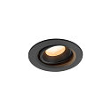 Plafonnier encastr� NUMINOS� MOVE XS rond, adapt� aux postes de travail avec �cran IP20, noir, laqu� gradable