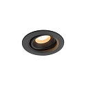 Plafonnier encastr� NUMINOS� MOVE XS rond, adapt� aux postes de travail avec �cran IP20, noir, laqu� gradable