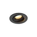 Plafonnier encastr� NUMINOS� MOVE XS rond, adapt� aux postes de travail avec �cran IP20, noir, laqu� gradable