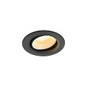 Plafonnier encastr� NUMINOS� MOVE XS rond, adapt� aux postes de travail avec �cran IP20, noir, blanche, laqu� gradable