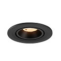 SLV Plafonnier encastr� NUMINOS� GIMBLE S rond, adapt� aux postes de travail avec �cran IP20, noir, laqu� gradable
