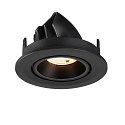 SLV Plafonnier encastr� NUMINOS� GIMBLE S rond, adapt� aux postes de travail avec �cran IP20, noir, laqu� gradable