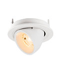 SLV Plafonnier encastr� NUMINOS� GIMBLE S rond, adapt� aux postes de travail avec �cran IP20, blanche, laqu� gradable