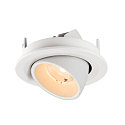 SLV Plafonnier encastr� NUMINOS� GIMBLE S rond, adapt� aux postes de travail avec �cran IP20, blanche, laqu� gradable