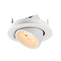 SLV Plafonnier encastr� NUMINOS� GIMBLE S rond, adapt� aux postes de travail avec �cran IP20, blanche, laqu� gradable