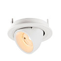 SLV Plafonnier encastr� NUMINOS� GIMBLE S rond, adapt� aux postes de travail avec �cran IP20, blanche, laqu� gradable