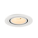 SLV Plafonnier encastr� NUMINOS� GIMBLE S rond, adapt� aux postes de travail avec �cran IP20, blanche, laqu� gradable