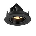 SLV Plafonnier encastr� NUMINOS� GIMBLE S rond, adapt� aux postes de travail avec �cran IP20, noir, laqu� gradable