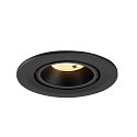 SLV Plafonnier encastr� NUMINOS� GIMBLE S rond, adapt� aux postes de travail avec �cran IP20, noir, laqu� gradable