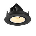 SLV Plafonnier encastr� NUMINOS� GIMBLE S rond, adapt� aux postes de travail avec �cran IP20, noir, blanche, laqu� gradable
