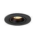 SLV Plafonnier encastr� NUMINOS� GIMBLE S rond, adapt� aux postes de travail avec �cran IP20, noir, laqu� gradable