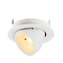 SLV Plafonnier encastr� NUMINOS� GIMBLE S rond, adapt� aux postes de travail avec �cran IP20, blanche, laqu� gradable