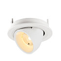 SLV ceiling recessed luminaire NUMINOS� GIMBLE S round, suitable for VDU workstation IP20, white, lacquered dimmable