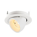 SLV Plafonnier encastr� NUMINOS� GIMBLE S rond, adapt� aux postes de travail avec �cran IP20, blanche, laqu� gradable