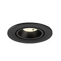 SLV Plafonnier encastr� NUMINOS� GIMBLE S rond, adapt� aux postes de travail avec �cran IP20, noir, laqu� gradable
