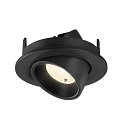 SLV Plafonnier encastr� NUMINOS� GIMBLE S rond, adapt� aux postes de travail avec �cran IP20, noir, laqu� gradable
