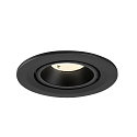 SLV Plafonnier encastr� NUMINOS� GIMBLE S rond, adapt� aux postes de travail avec �cran IP20, noir, laqu� gradable