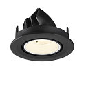 SLV Plafonnier encastr� NUMINOS� GIMBLE S rond, adapt� aux postes de travail avec �cran IP20, noir, blanche, laqu� gradable
