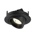 SLV Plafonnier encastr� NUMINOS� GIMBLE S rond, adapt� aux postes de travail avec �cran IP20, noir, laqu� gradable