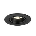 SLV Plafonnier encastr� NUMINOS� GIMBLE S rond, adapt� aux postes de travail avec �cran IP20, noir, laqu� gradable
