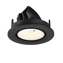 SLV Plafonnier encastr� NUMINOS� GIMBLE S rond, adapt� aux postes de travail avec �cran IP20, noir, blanche, laqu� gradable