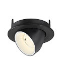 SLV Plafonnier encastr� NUMINOS� GIMBLE S rond, adapt� aux postes de travail avec �cran IP20, noir, blanche, laqu� gradable