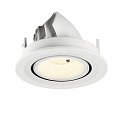 SLV Plafonnier encastr� NUMINOS� GIMBLE S rond, adapt� aux postes de travail avec �cran IP20, blanche, laqu� gradable