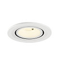 SLV Plafonnier encastr� NUMINOS� GIMBLE S rond, adapt� aux postes de travail avec �cran IP20, blanche, laqu� gradable