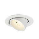 SLV Plafonnier encastr� NUMINOS� GIMBLE S rond, adapt� aux postes de travail avec �cran IP20, blanche, laqu� gradable