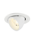 Plafonnier encastr� NUMINOS� GIMBLE S rond, adapt� aux postes de travail avec �cran IP20, blanche, laqu� gradable