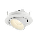 SLV Plafonnier encastr� NUMINOS� GIMBLE S rond, adapt� aux postes de travail avec �cran IP20, blanche, laqu� gradable