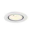 SLV Plafonnier encastr� NUMINOS� GIMBLE S rond, adapt� aux postes de travail avec �cran IP20, blanche, laqu� gradable