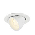 Plafonnier encastr� NUMINOS� GIMBLE S rond, adapt� aux postes de travail avec �cran IP20, blanche, laqu� gradable