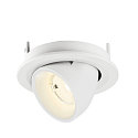 SLV Plafonnier encastr� NUMINOS� GIMBLE S rond, adapt� aux postes de travail avec �cran IP20, blanche, laqu� gradable