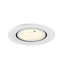 SLV Plafonnier encastr� NUMINOS� GIMBLE S rond, adapt� aux postes de travail avec �cran IP20, blanche, laqu� gradable